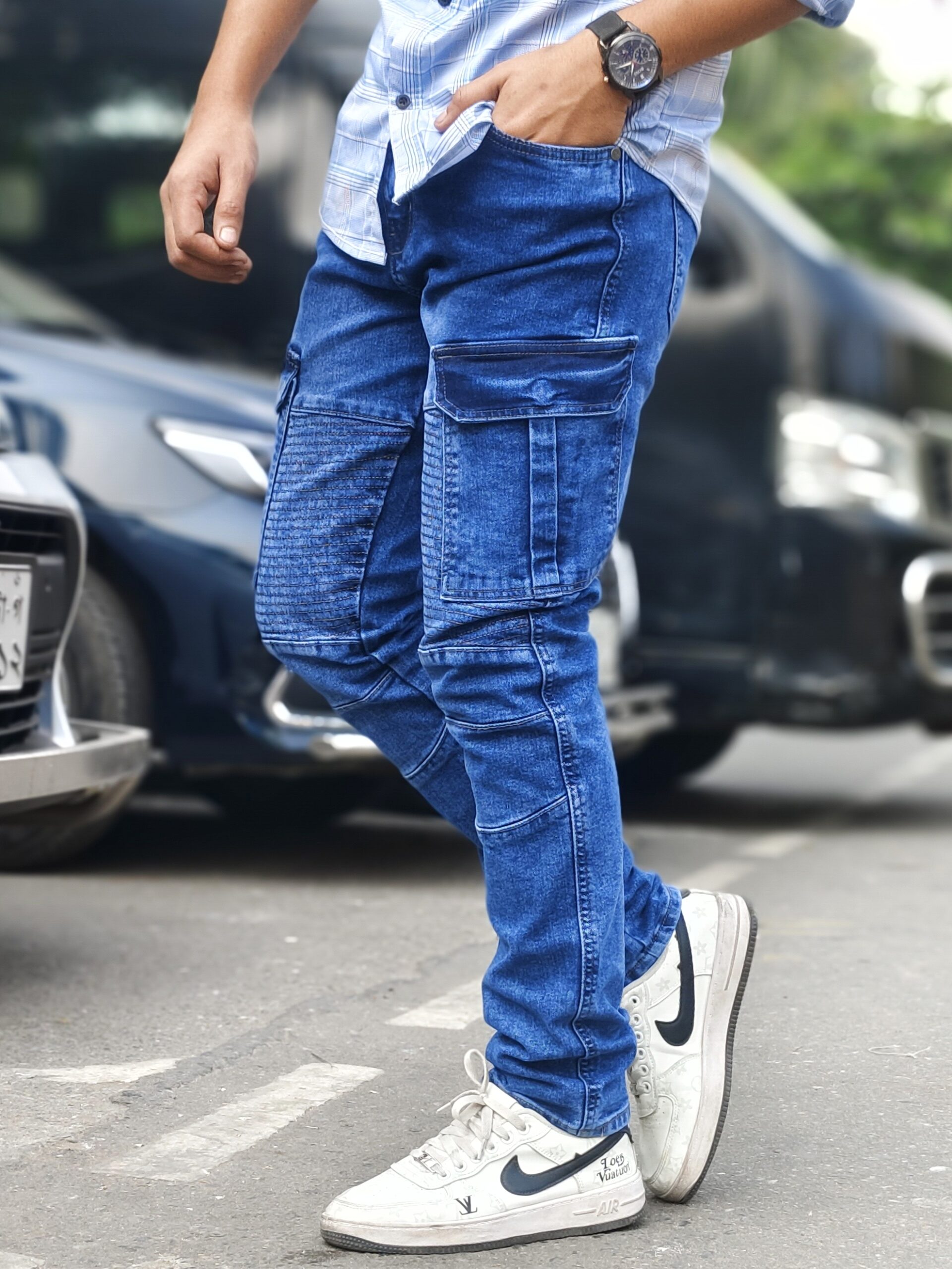 New six pocket cargo 8 lite blue - Image 4